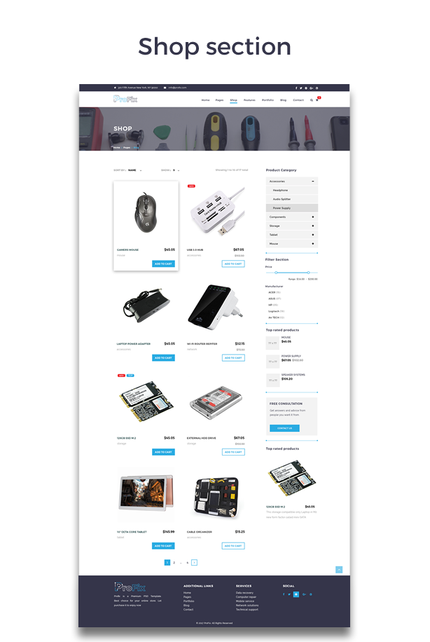 ProFix - Computer & Mobile Phone Repair Service Company + Shop HTML5 Template - 2